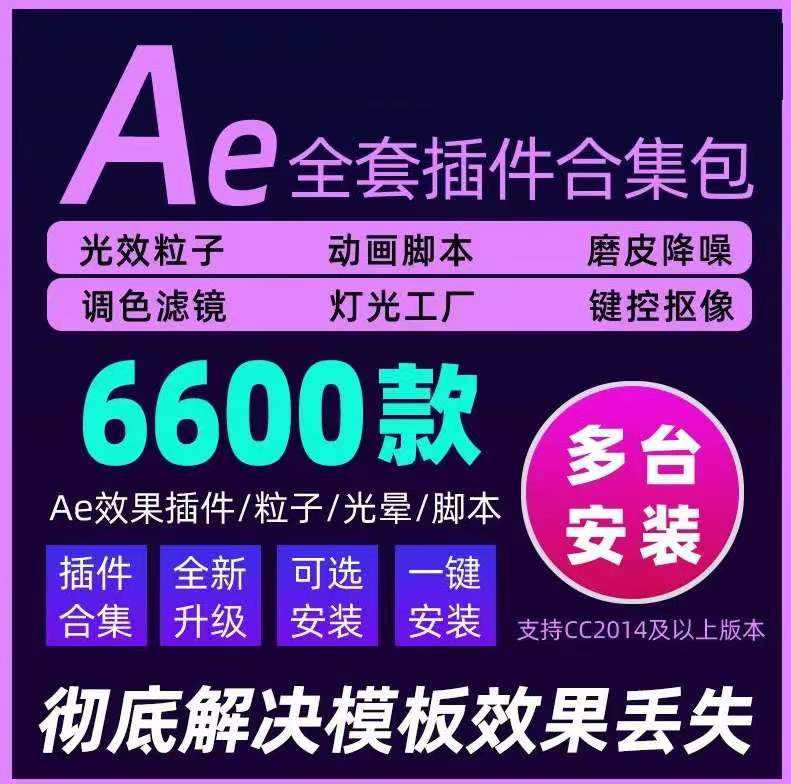 某宝购买的PR\AE\PS\LR\C4D全套插件合集，一键安装变大神！